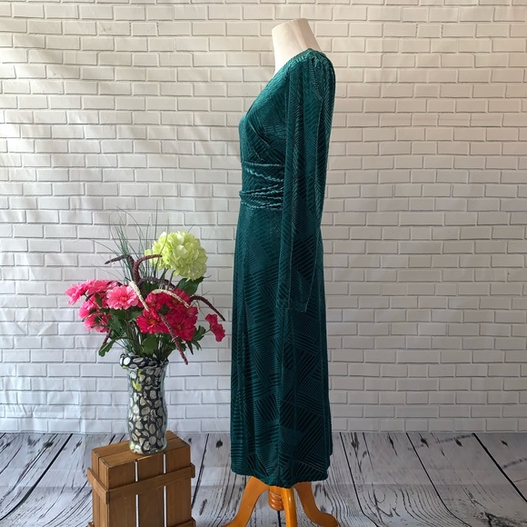 Ali & Jay I'm Nominated Teal Velvet  Midi Dress M - Picture 9 of 13